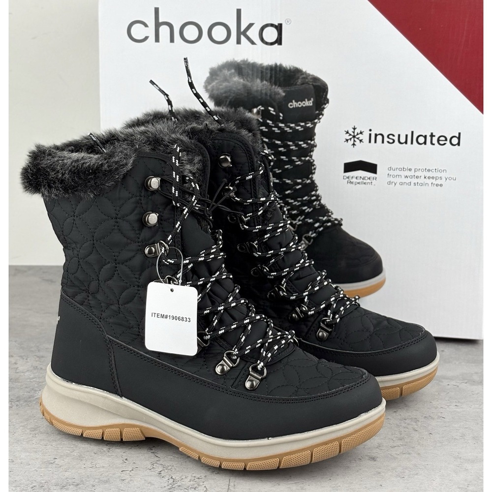 Chooka Insulated Belltown Mid Faux Fur Women's Winter Boots Size 10 NIB